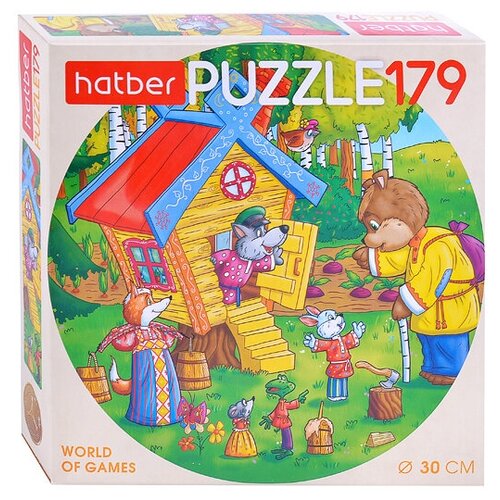 Круглый пазл Hatber 179 элементов формат А4, d=300 мм Любимые сказки