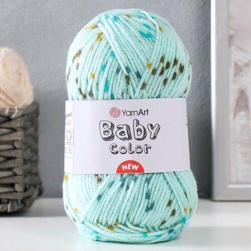 Пряжа Baby color 100% акрил 150м/50гр (209 бирюза/крап)