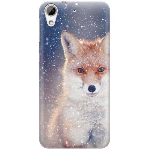 фото Cиликоновый чехол на htc desire 626 / 626s / 626g / 628 dual sim / нтс дезаир 626 / 626с / 626г / 628 дуал с принтом "лисица в снегопад" gosso