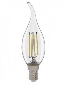 Светодиодная LED лампа General филамент свеча на ветру E14 10W 6K 35x98 (нитевидная) прозр GLDEN-CWS-10-230-E14-6500 649920 (упаковка 25 штук)