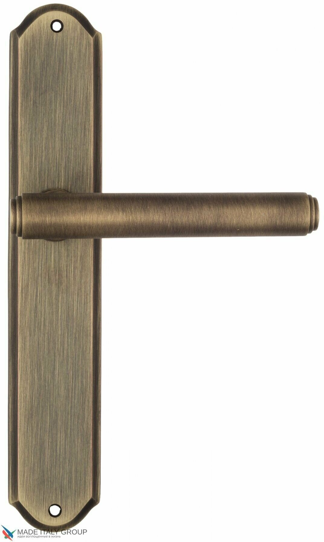 Дверная ручка Venezia "EXA ZIG" на планке PL02 матовая бронза