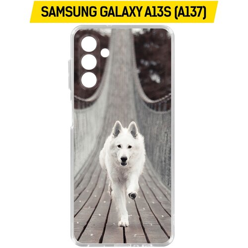 Чехол-накладка Krutoff Clear Case Пес на мосту для Samsung Galaxy A13s (A137) чехол накладка krutoff soft case пес турист для samsung galaxy a13s a137 черный