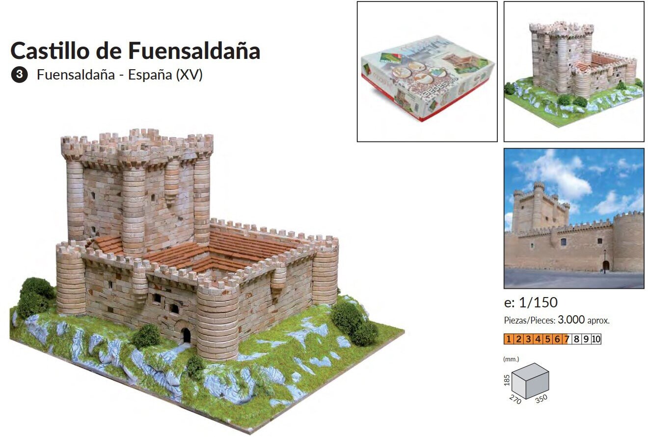 Керамический конструктор замок De Fuensaldana, Aedes Ars (Испания), 350х270х185, 3000 деталей, сложность 7/10