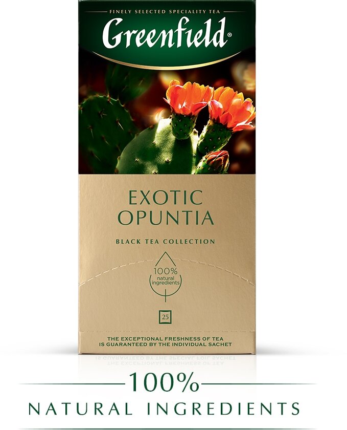 Чай черный Greenfield Exotic Opuntia в пакетиках, 25 пак.