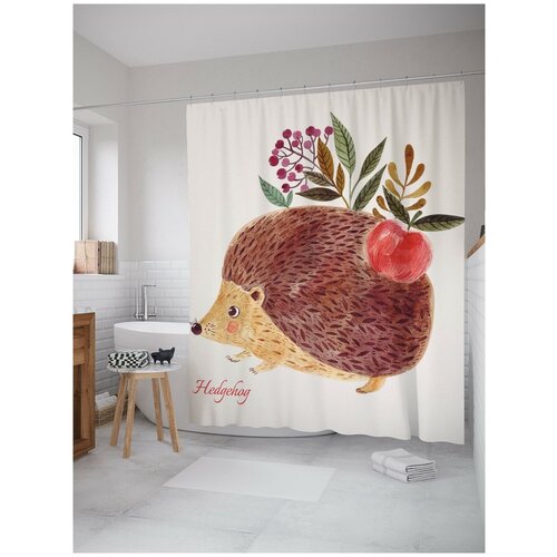 фото Штора для ванной joyarty ежик с яблоком 180х200 (sc-31293)