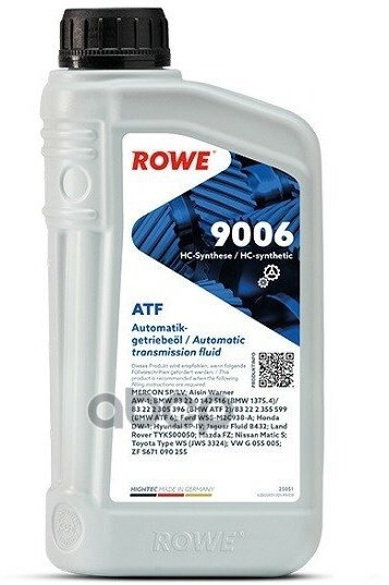 Масло Трансмиссионное Hightec Atf 9006 (1Л) Mercon Sp/Lv, Aisin Warner Aw-1, Bmw 83 22 0 142 516 (Bmw 1375.4)/83 22 2 305 396 (.