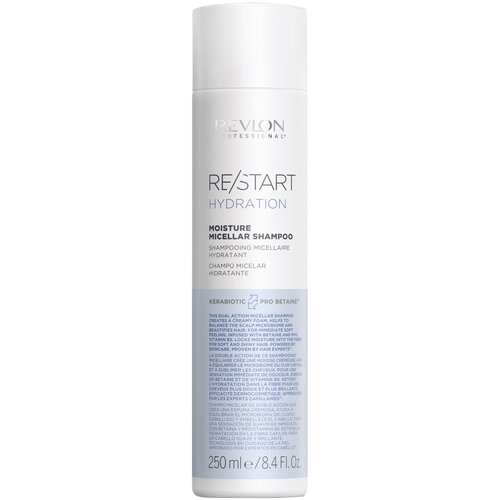 Revlon Professional шампунь Restart Hydration Moisture Micellar Shampoo мицеллярный, 250 мл мицеллярный шампунь для нормальных и сухих волос restart hydration moisture micellar shampoo шампунь 1000мл