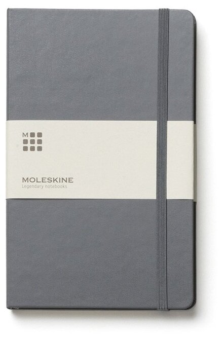 Записная книжка Moleskine Classic (в линейку) в твердой обложке, Pocket (9x14см), серый