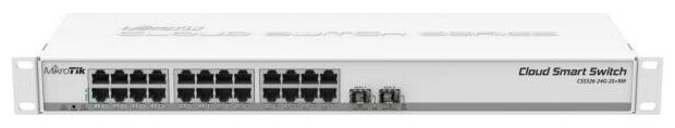 Коммутатор MikroTik CSS326-24G-2S+RM 24х Gigabit RJ45, 2х SFP+