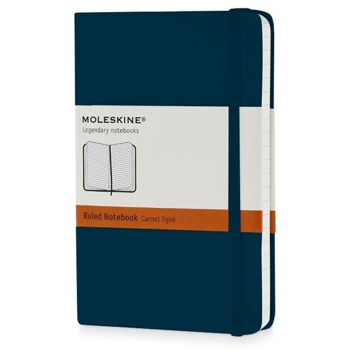 Записная книжка Moleskine Classic (в линейку) в твердой обложке, Pocket (9x14 см), голубой сапфир