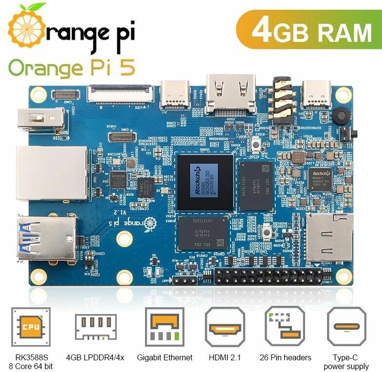 Orange Pi 5 4GB микрокомпьютер / одноплатный / орандж пай