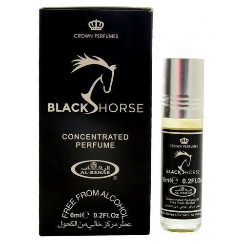 Купить Арабские масляные духи Al Rehab Black Horse 6 мл, 6 шт.