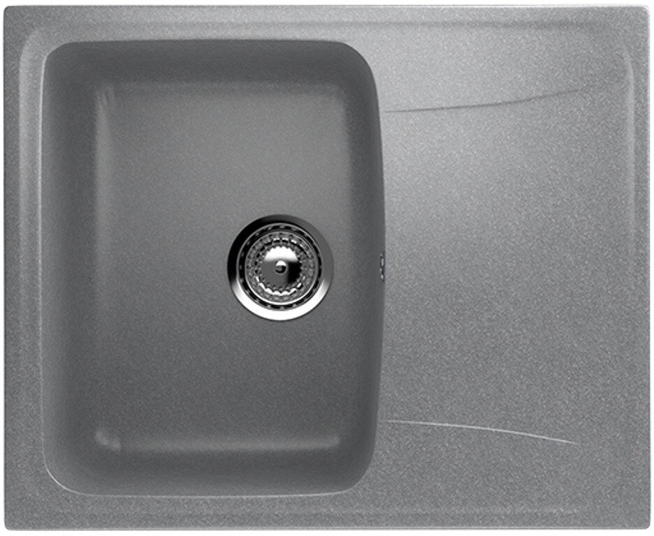 Каменная мойка для кухни врезная SURAGRAN S-26, 580*470мм, прямоугольная, цвет графит/Раковина для кухни