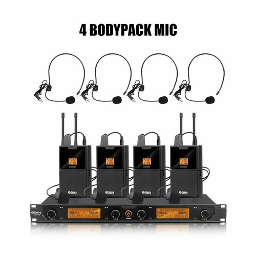 Беспроводная 4-х канальная микрофонная система с петличным микрофоном Debra Audio D-240 1339000₽