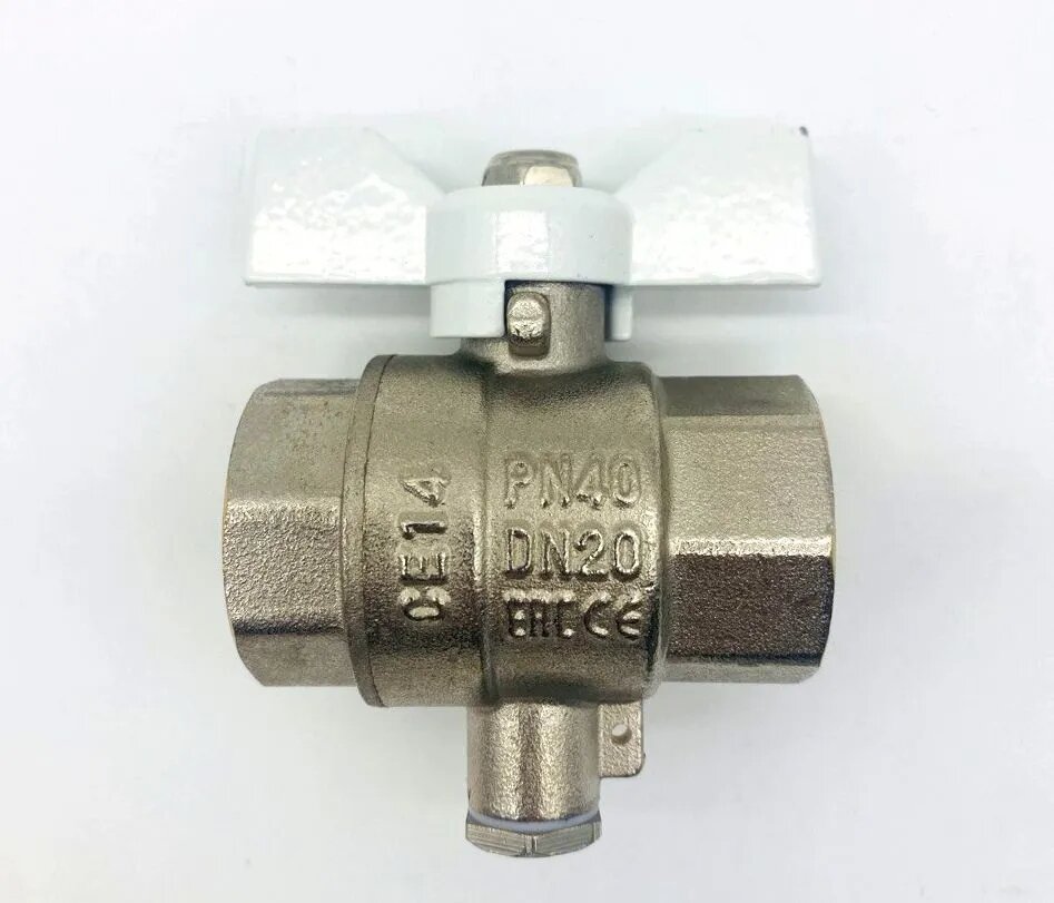 фото Кран шаровой с отводом под датчик температуры