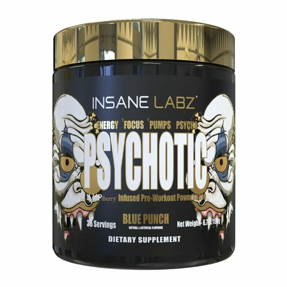 Предтренировочный комплекс Insane Labz Psychotic Gold 190 г, Blue punch - Для эффективной тренировки, максимальной энергии и концентрации внимания