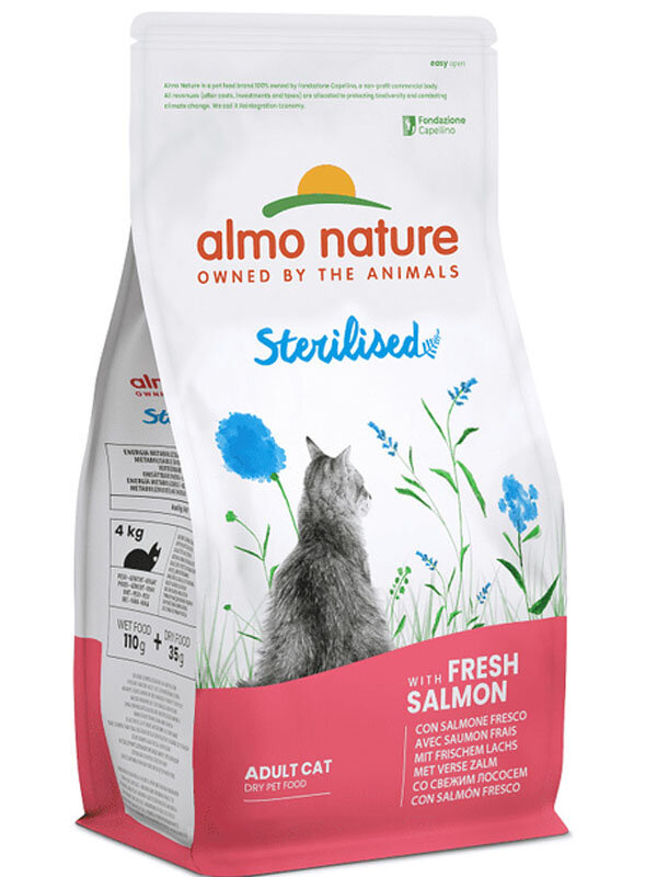 Almo Nature Для кастрированных кошек с лососем и рисом, Functional Adult Sterilised Salmon and Rice 2кг