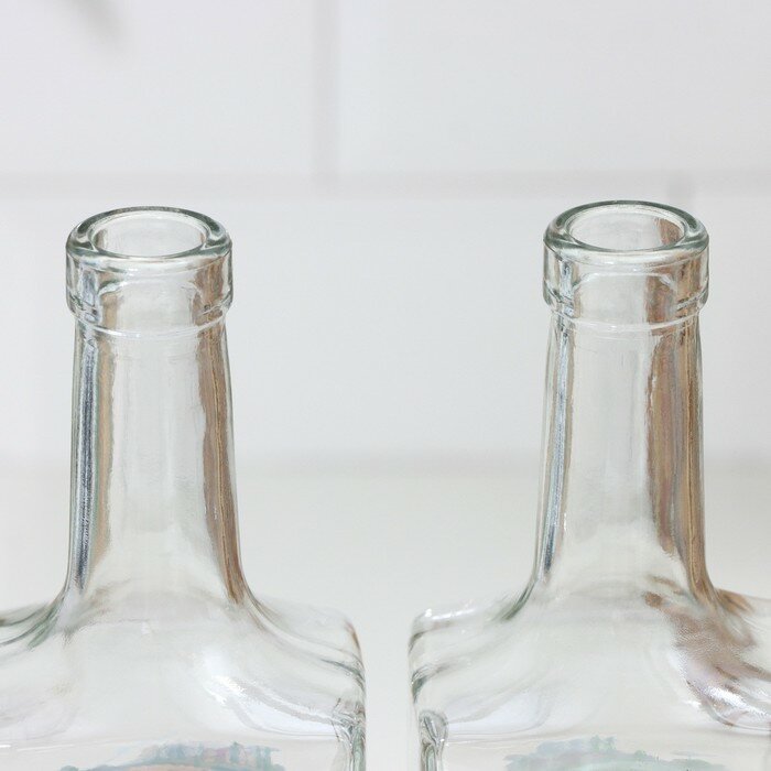 Набор бутылок с дозатором для масла и соусов, стеклянный, 500 мл, 2 шт, на деревянной подставке - фотография № 5