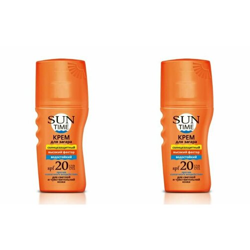 SUN TIME Крем для загара для чувствительной кожи, SPF 20+, 150 мл, 2 уп