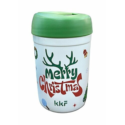 Термостакан-непроливайка Xiaomi Kiss Kiss Fish Rainbow coffee tumbler Merry Cnristmas RBT53-U