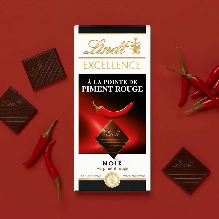 Шоколад Lindt Excellence тёмный с перцем чили 100г (Франция)