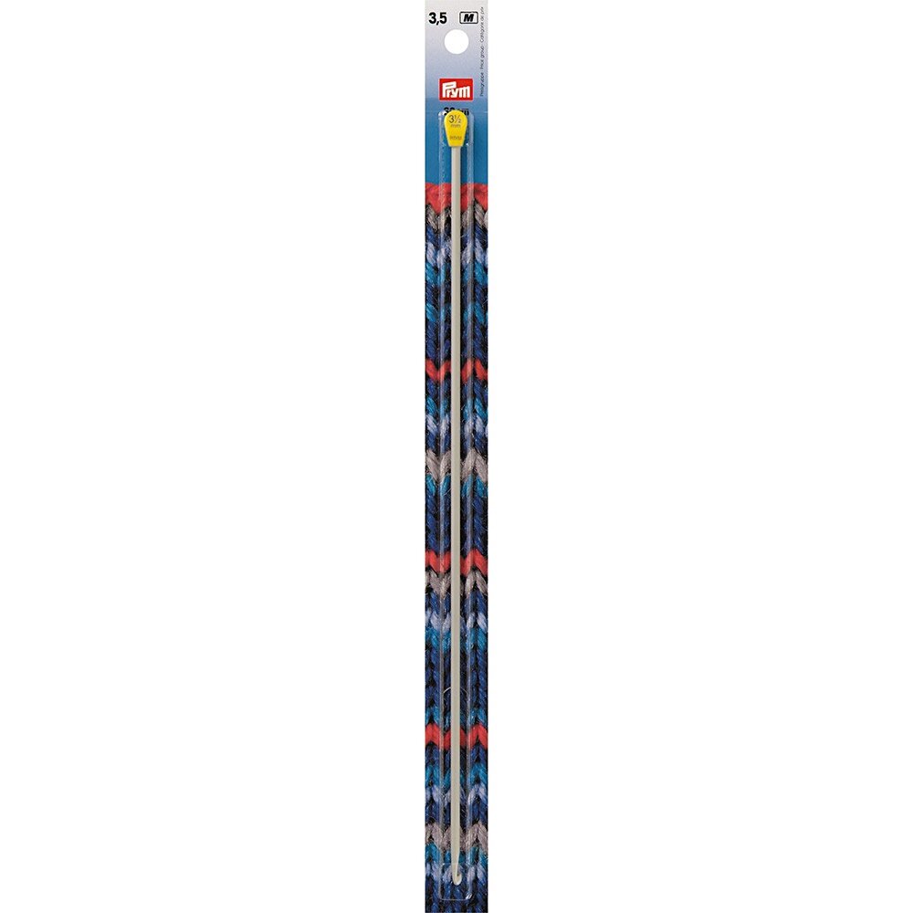 Крючок для вязания PRYM Тунисский, для шерстяной пряжи, с наконечником, алюминий, диаметр 3,5 мм, 30 см, в блистере (195216)