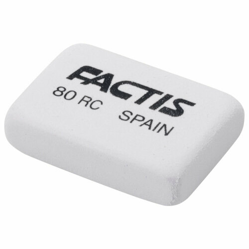 Ластик FACTIS 80 RC (Испания), 28х20х7 мм, белый, прямоугольный, CNF80RC упаковка 80 шт.