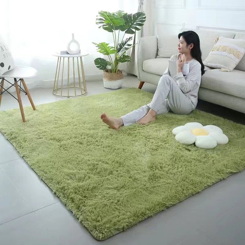 фото Ковер, 200 см x 200 см, однотонный, травянисто-зелёный