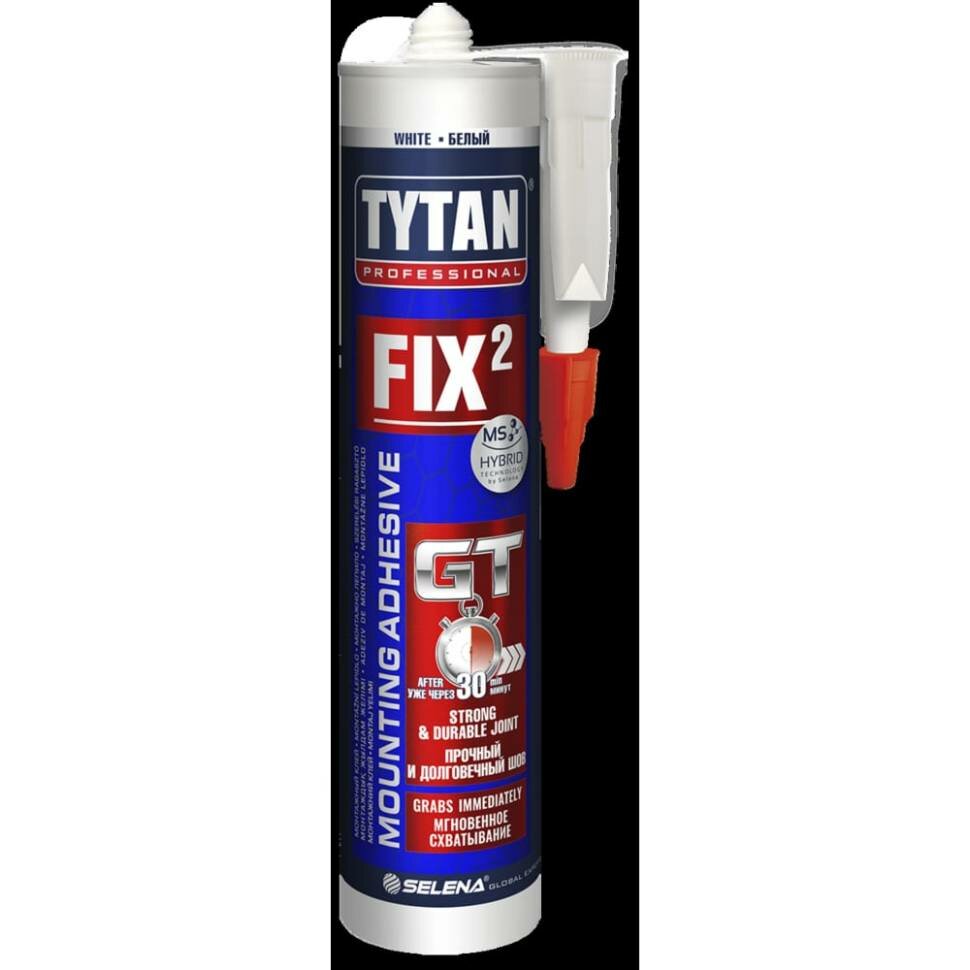 Монтажный клей TYTAN PROFESSIONAL Fix2 GT гибридный с мгновенным начальным схватыванием 290 мл 73891