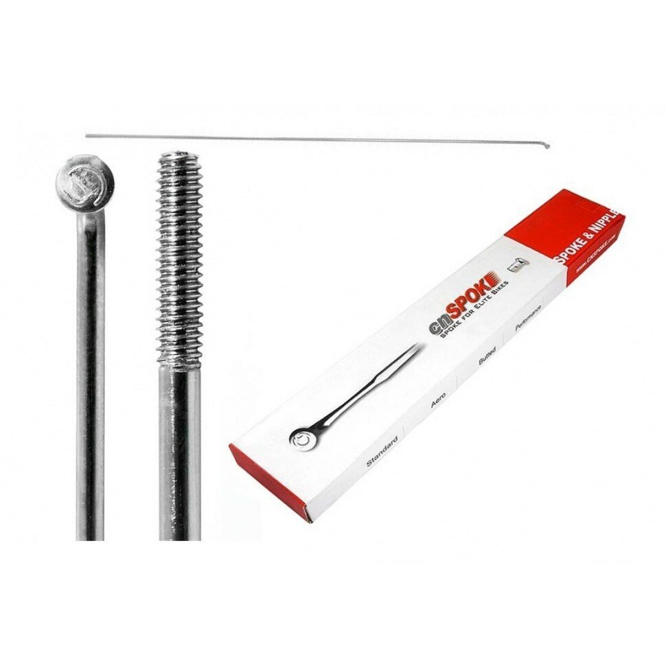 Спицы cnSPOKE 14G 2.0 x 294 мм, без ниппелей, нержавеющая сталь, 100 шт/упак