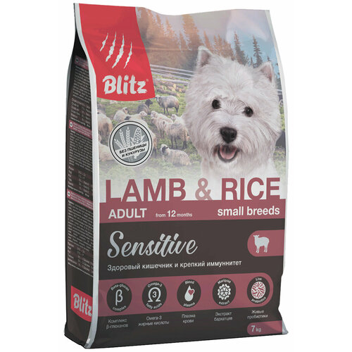 BLITZ SENSITIVE ADULT SMALL BREEDS LAMB&RICE д взр соб мал пор чувствит пищевар ягненок рис 7 кг