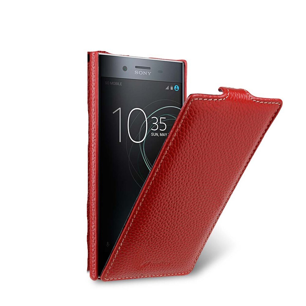 Чехол-флип MyPads для Sony Xperia XZ Premium 5.5 G8142 вертикальный откидной красный из натуральной кожи