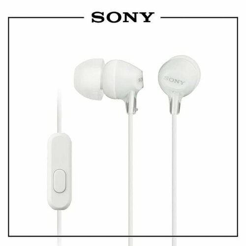 Sony MDR-EX15AP Проводные наушники с микрофоном и кнопкой для ответа, mini jack 3.5 mm , / white белый