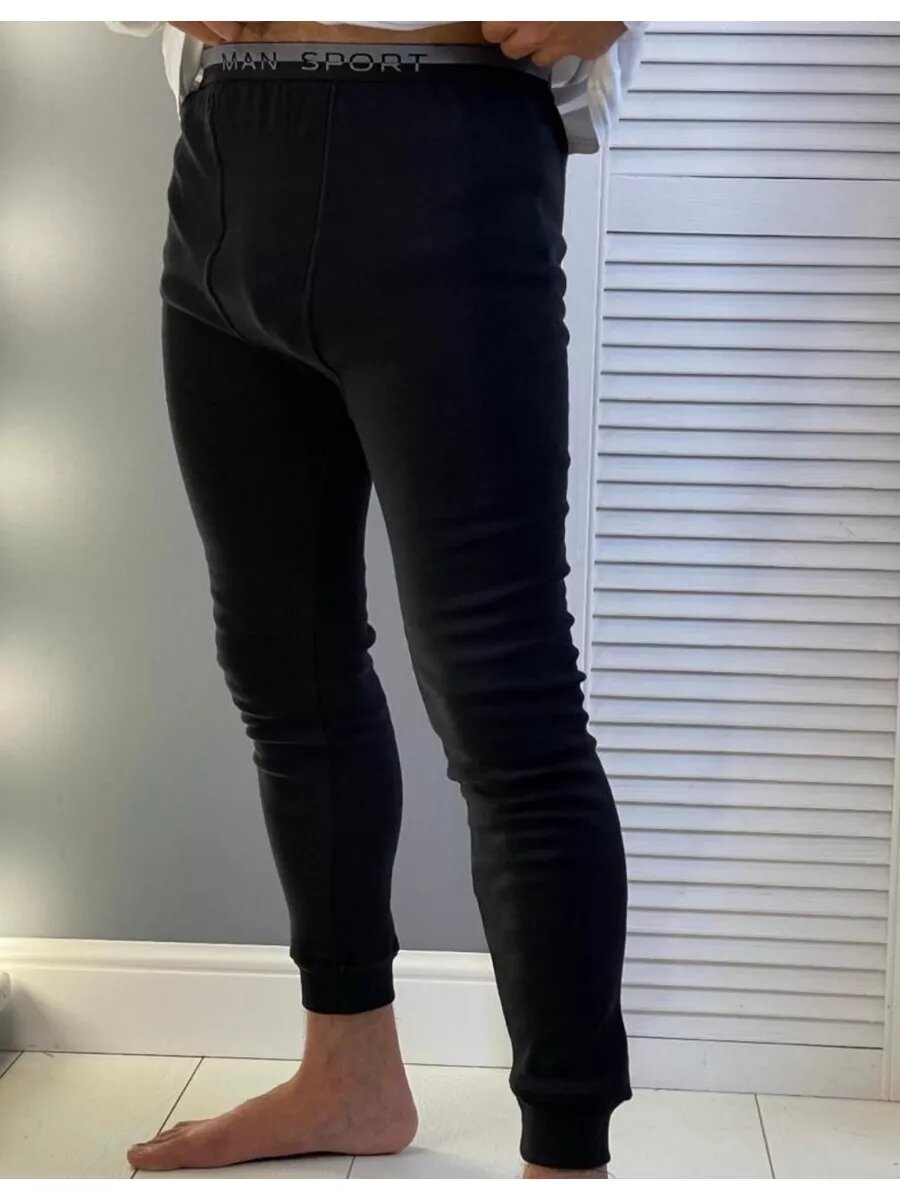 Кальсоны  зима, размер 48-50, черный — фото 1