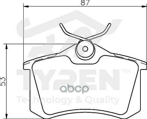 Колодки тормозные дисковые, задние Skoda Octavia I-III 97>, Rapid I, II 12> Volkswagen Polo Sedan I TYREN арт. TYR1221781