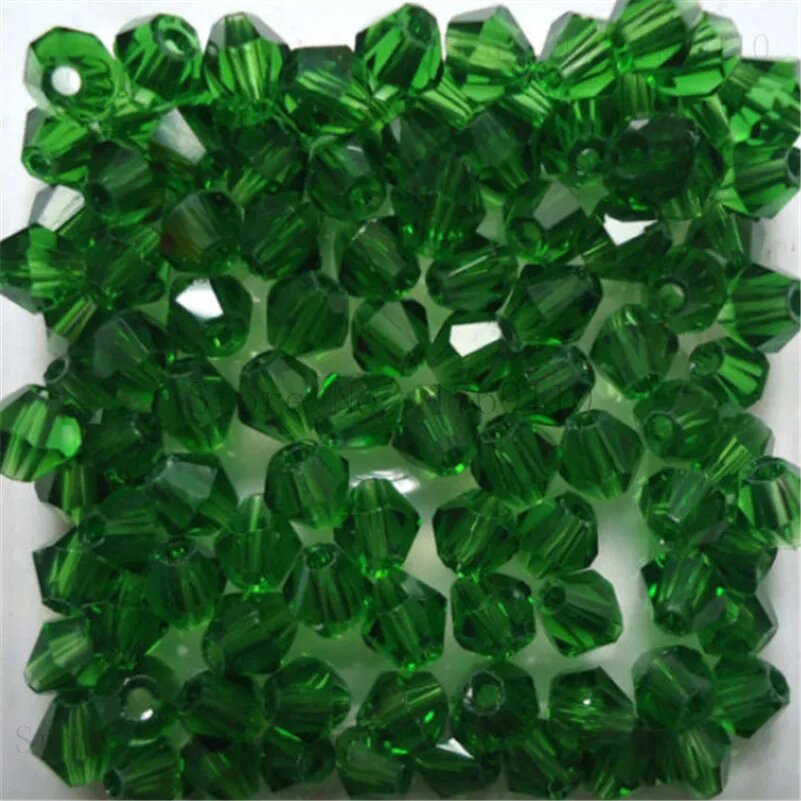 Бусины Isywaka стеклянные, 3 мм, 4 мм, 6 мм, 8 мм Зеленый, 6mm 48pcs per Bag, deep green