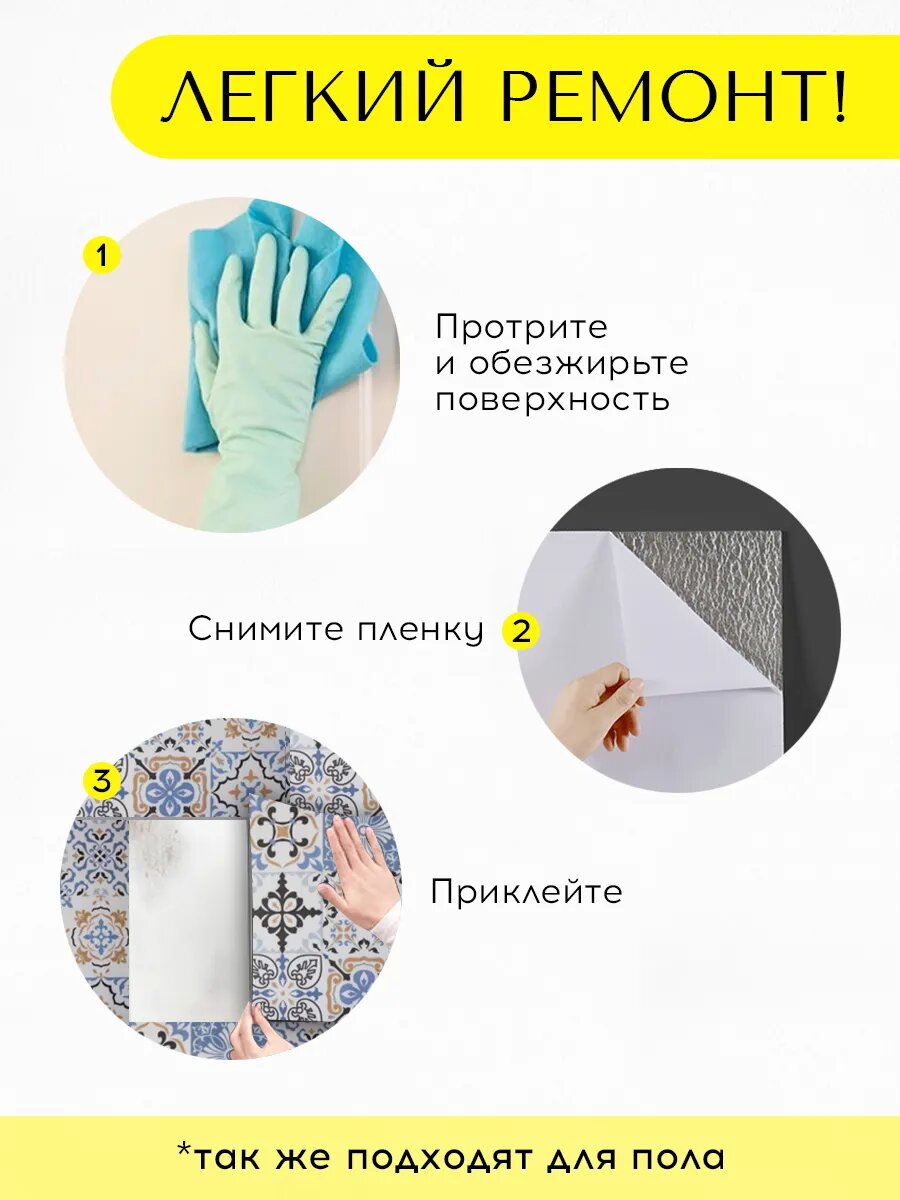 Conflate Панели стеновые самоклеящиеся декоративные 30*30 см, 20 шт. синяя геометрия — фото 1