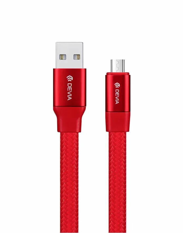 Кабель usb-microusb Devia Ring Y1 красный 08 м