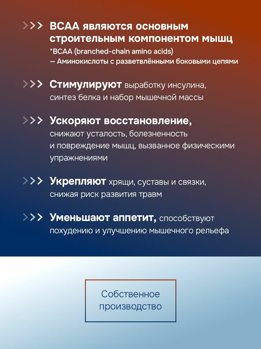 Спортивное Питание Аминокислоты BCAA 2:1:1 (БЦАА), спортивное питание для набора массы, выносливости и энергии, 120 капсул