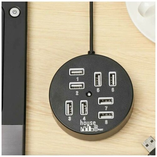USB-ХАБ разветвитель USB-hub 8 портов HUB USB для периферийных устройств чёрный 129900₽