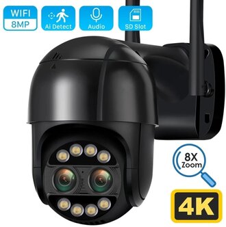 Характеристики модели Камера видеонаблюдения Wi-fi / 8MP / Zoom 8x / Поворотная / Уличная / Камера для дома / Домофон для дома на Яндекс Маркете