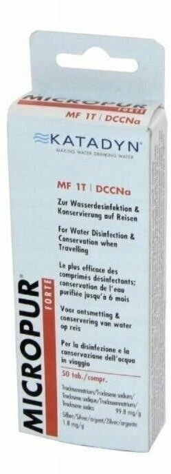 Дезинфицирующие таблетки для обеззараживания воды Katadyn Micropur Forte MF 1T №50 - фотография № 4