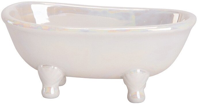 Керамическая мыльница - ванночка на ножках с отверстиями для слива воды.