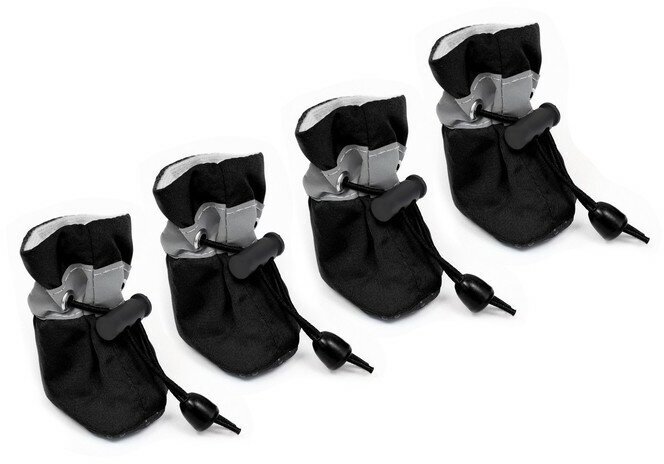 Ботинки для собак "Уют" с утяжкой, набор 4 шт, размер 1 (3, 5 х 2, 5 см) чёрные - фотография № 1