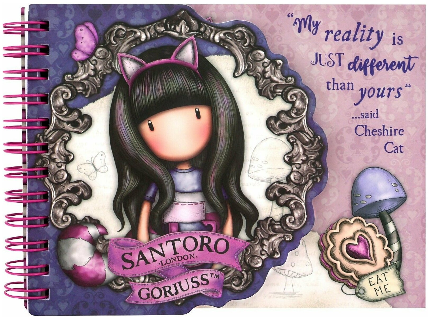 Santoro London Блокнот для девочки Cheshire Cat, санторо Gorjuss