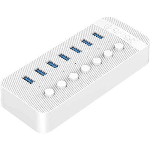 USB-концентратор  ORICO CT2U3-7AB, разъемов: 7, 100 см, белый