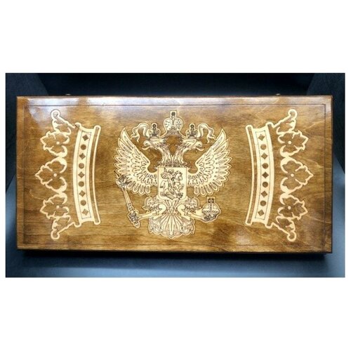 Нарды деревянные Герб России большие 60х60 см нарды большие деревянные подарочные резные ручной работы герб темные
