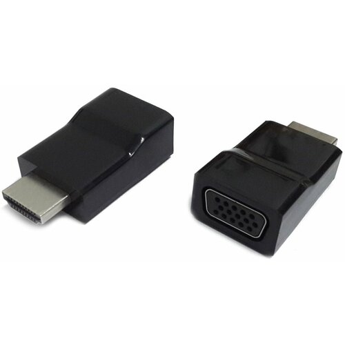 Переходник/адаптер Cablexpert HDMI - VGA (A-HDMI-VGA-001), 0.15 м, черный разветвитель cablexpert hdmi vga mini jack 3 5 mm a hdmi vga 03 3 м черный