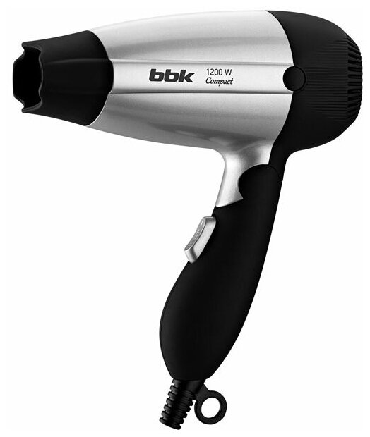 Фен для волос BBK BHD1200 черный/серебро