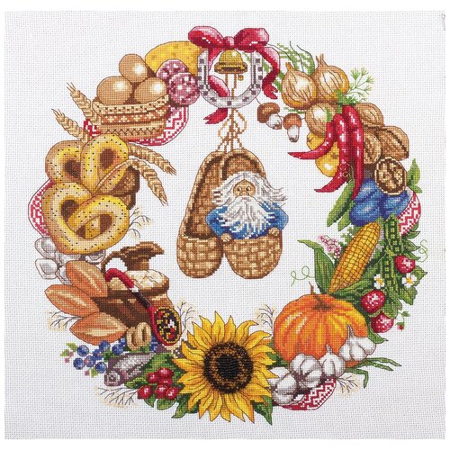 фото Набор для вышивания panna "венок изобилия" 32x32 см